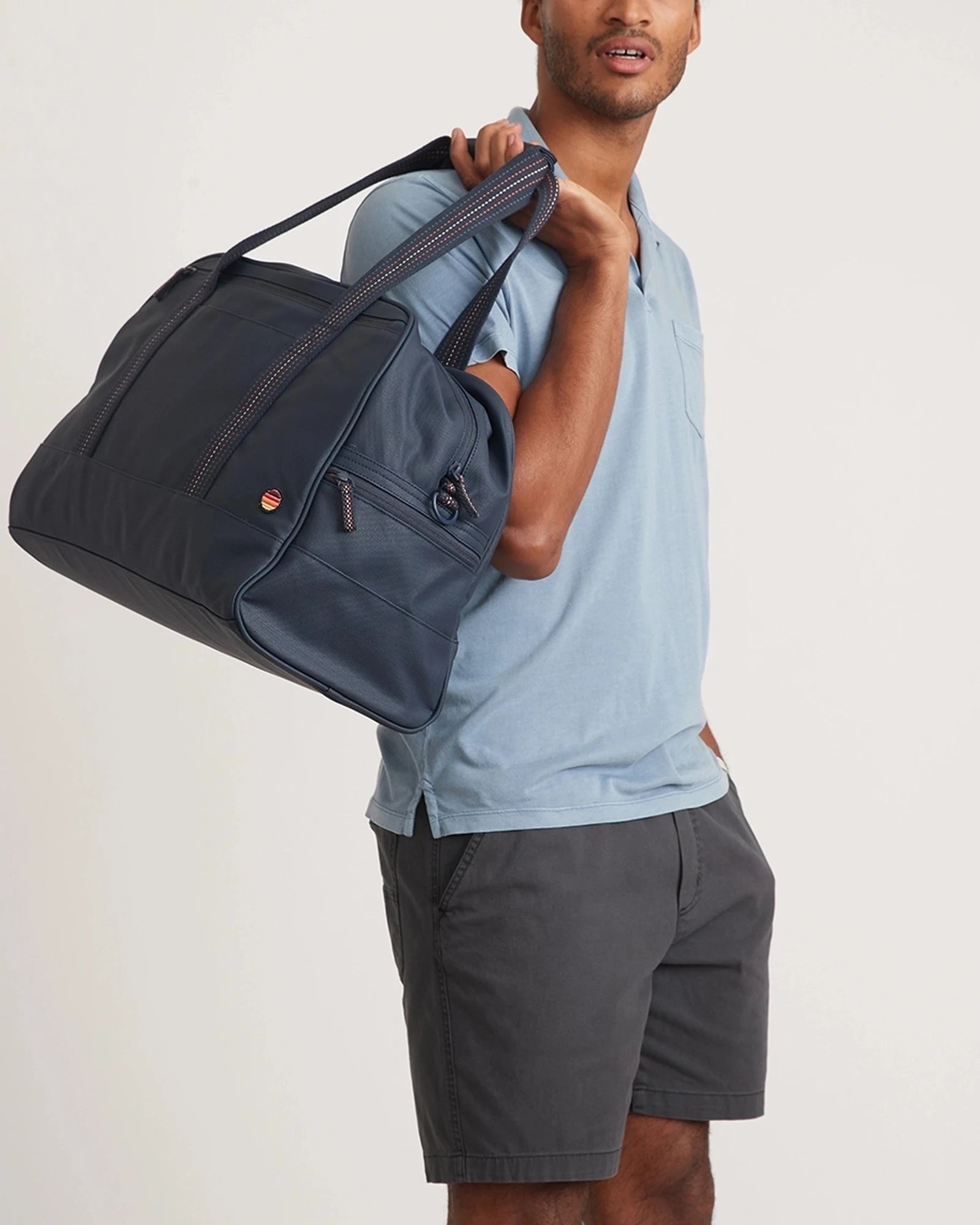 Custom recycled weekender duffle bag with laptop sleeve - 1